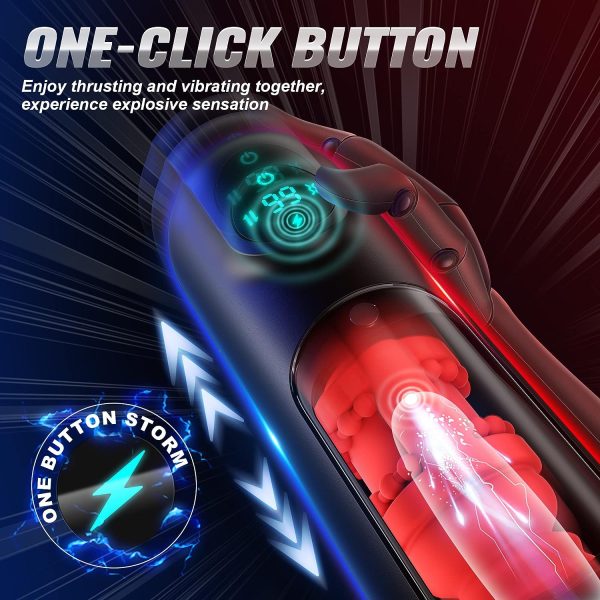 Black Knight Smart LCD 8 Vibrating 8 Thrusting Masturbator