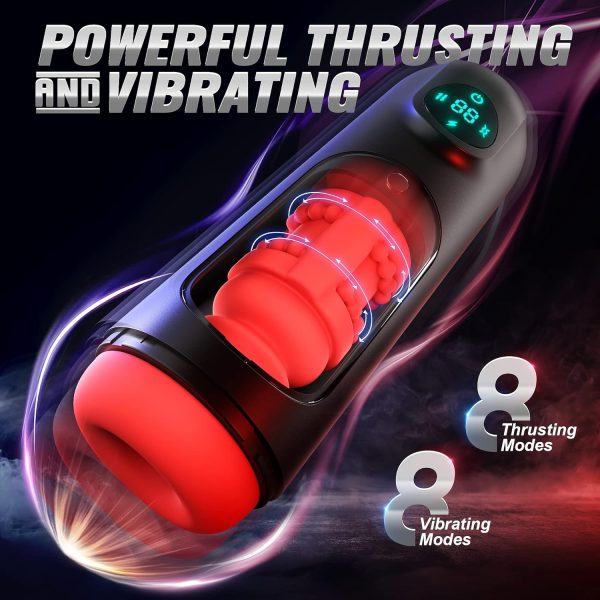 Black Knight Smart LCD 8 Vibrating 8 Thrusting Masturbator