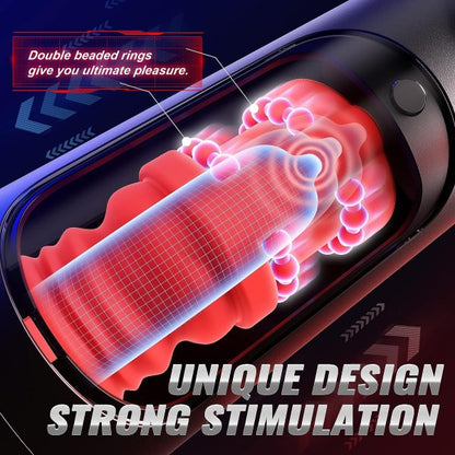 Black Knight Smart LCD 8 Vibrating 8 Thrusting Masturbator