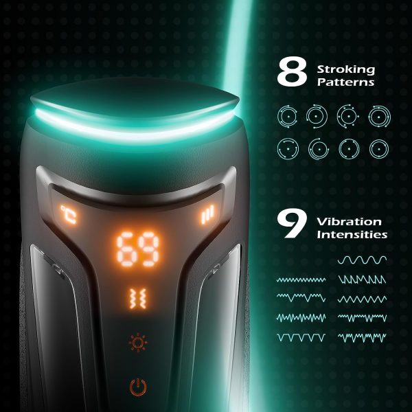 LOVE ROCKET Smart Heating Masturbator with 8 Stroking 9 Vibrating