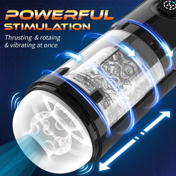 Fury 6 in 1 Faster LCD Masturbator Cup Triple Stimulation