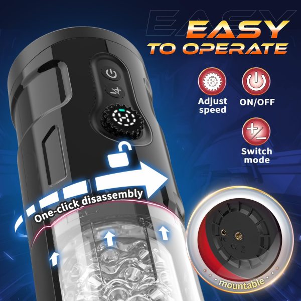 Fury 6 in 1 Faster LCD Masturbator Cup Triple Stimulation
