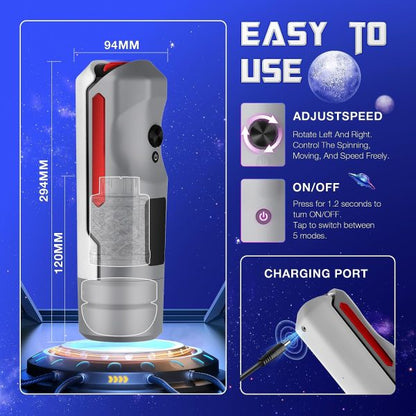 UltimatePRO 6 in 1 Rotating 5 Thrusting Licking Stroker