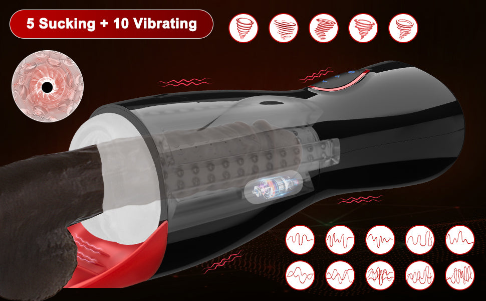 OralLove Powerful Sucking Masturbator 5 Sucking 10 Vibrating