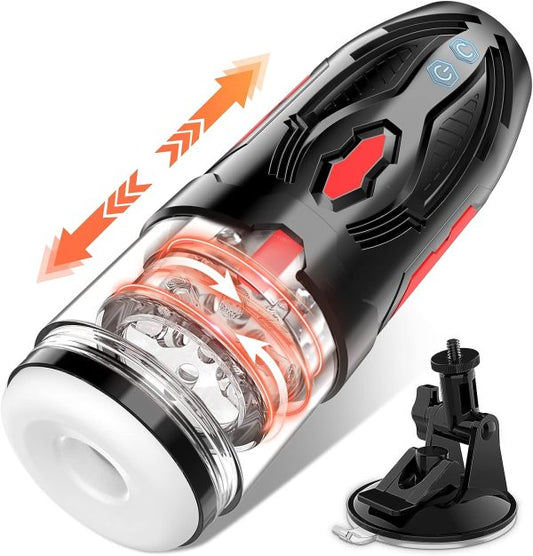 Powerful Pleasure Oral Masturbator Cup with 7 Telescopic Rotating