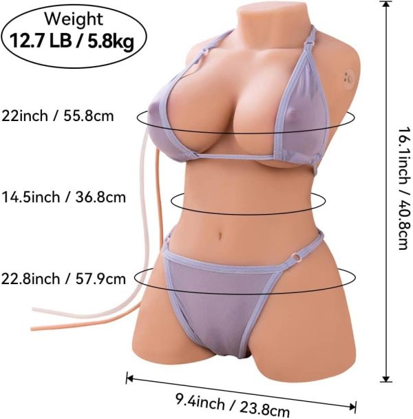 Automatic Cleaning Sucking Vibrating Sex Doll Torso Lifelike Masturbator