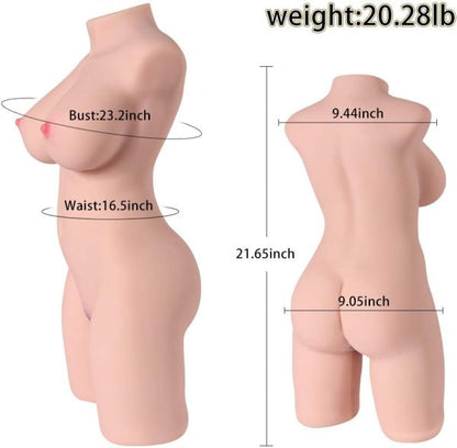 KINKLOVE 3 in 1 Traditional Realistic Masturbator Stroker Big Boobs Ass Tight Vaginal Anal Toy