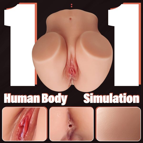 Soft Touch Realistic Torso Silicone Masturbator with Thrusting Anal Sex Stroker