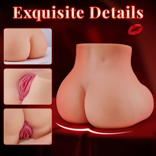 Jiggly Ass Lifelike Masturbator with Three Replaceable Vaginal Inserts and Four Special Channels