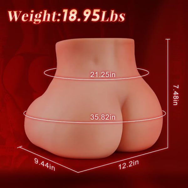 Jiggly Ass Lifelike Masturbator with Three Replaceable Vaginal Inserts and Four Special Channels