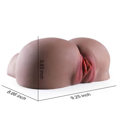 Mature Lady Dark Brown Realistic Masturbator with Two Textured Channels Prominent and Enticing Labia