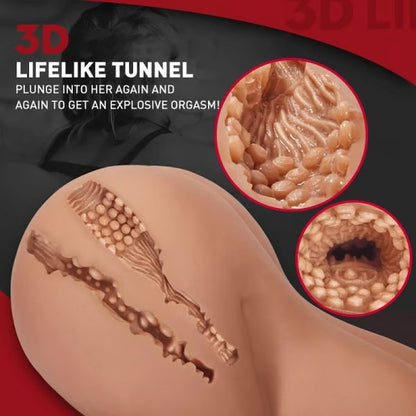 Brown Bubble Realistic Butt Masturbator with Doggy Style Vagina Anus