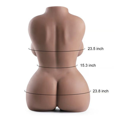 KINKLOVE Realistic Masturbator with Tanned Gym Sculptured Body Mature Labia and Tight Anus