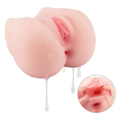 Realistic Square Shaped Buttocks Masturbator with 2 Holes