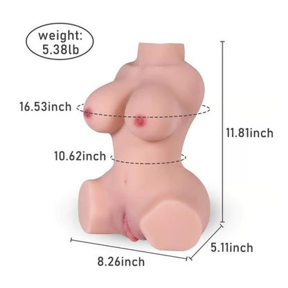 3 in 1 Dual Entrances Realistic Busty Doll Masturbator with Plump and Luscious Boobs Curved Figure