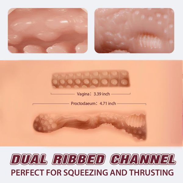 Automatic Vibrating Sucking Lifelike Size Masturbator with Dual Entry Plump Butt