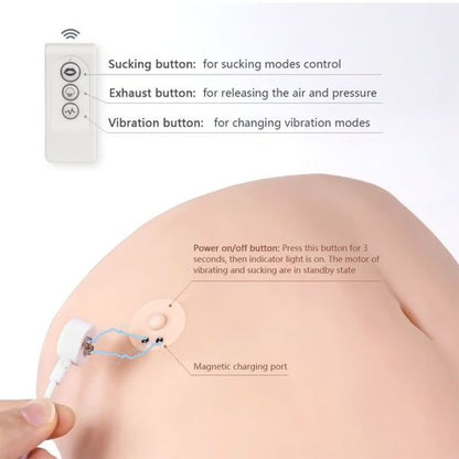 Automatic Vibrating Sucking Lifelike Size Masturbator with Dual Entry Plump Butt