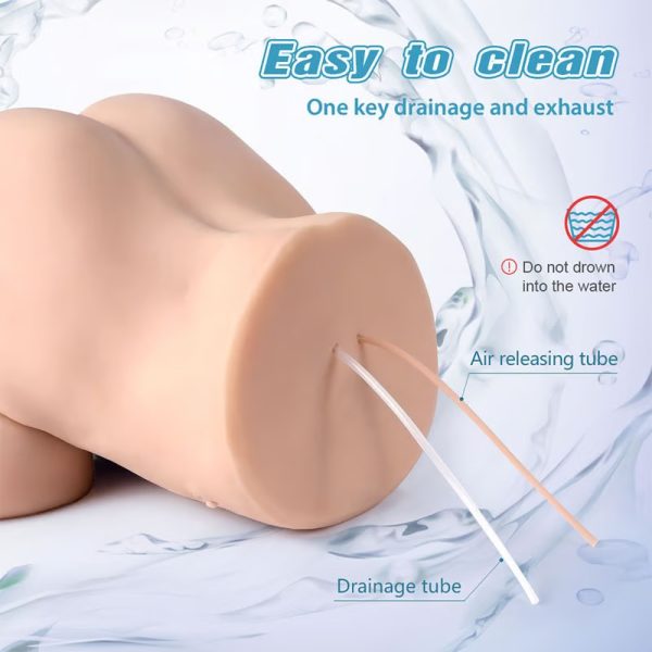 Automatic Vibrating Sucking Lifelike Size Masturbator with Dual Entry Plump Butt