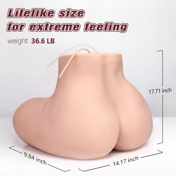 Automatic Vibrating Sucking Lifelike Size Masturbator with Dual Entry Plump Butt