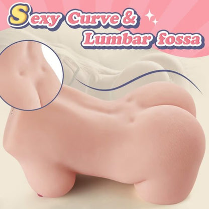 3 in 1 Vagina Anus Breasts Male Masturbator Doll with 10 Vibrating Modes