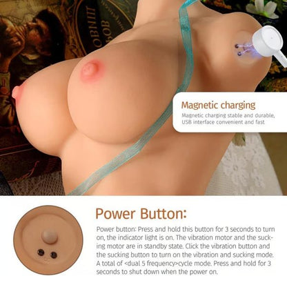 Realistic Doll Male Masturbator with Big Breast 5 Sucking and Vibrating Modes