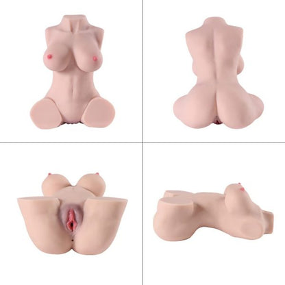 Masturbator Realistic Torso with Real Internal Channel Structure and Soft Curvaceous Cleavage