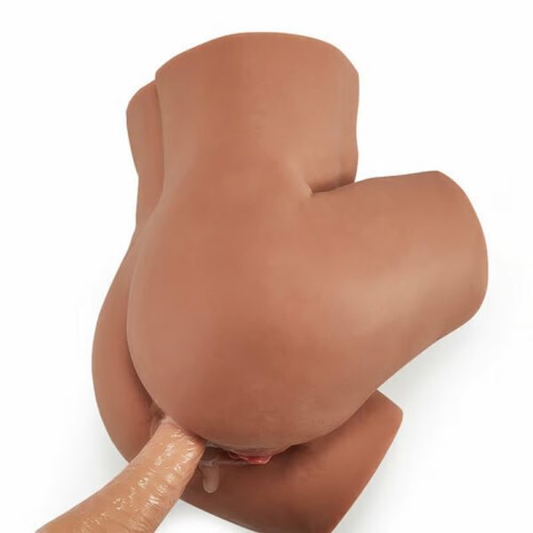 Side Action Masturbator with Life Size Realistic 2 Canals for Vaginal and Anal Penetration