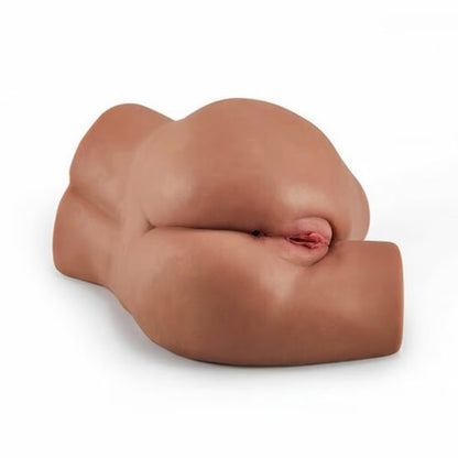 Side Action Masturbator with Life Size Realistic 2 Canals for Vaginal and Anal Penetration