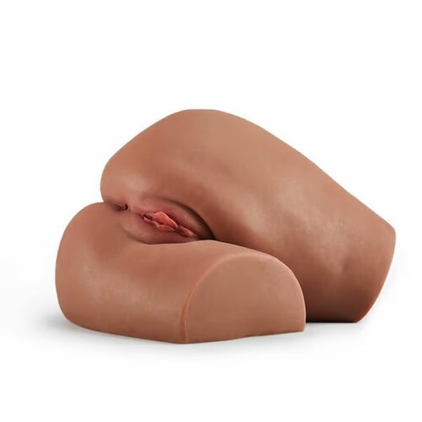 Side Action Masturbator with Life Size Realistic 2 Canals for Vaginal and Anal Penetration