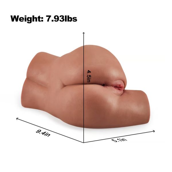 Side Action Masturbator with Life Size Realistic 2 Canals for Vaginal and Anal Penetration