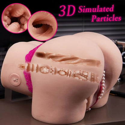 Realistic Love Doll Masturbator with 5 Frequency Sucking and Vibrating Plump Buttocks One Key Exhaust and Drainage