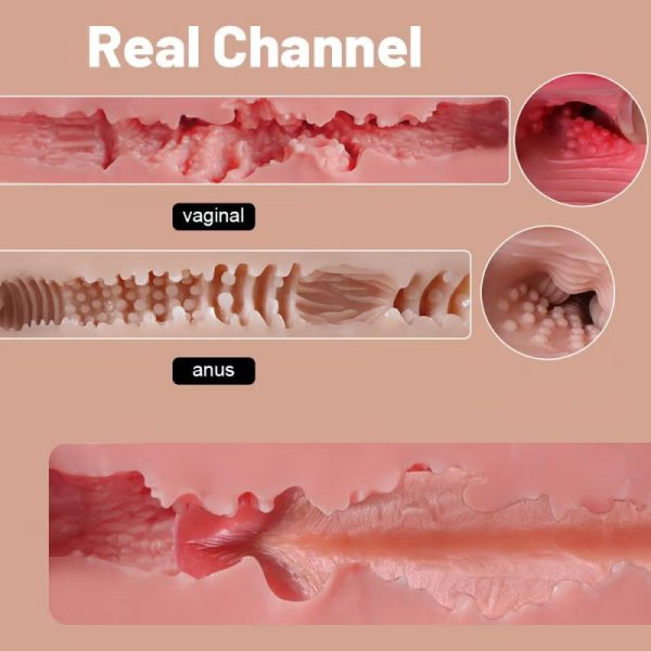 Sucking and Vibrating Masturbators Realistic Lifelike Butt with Tempting Pussy