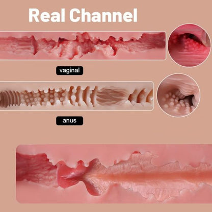 Sucking and Vibrating Masturbators Realistic Lifelike Butt with Tempting Pussy