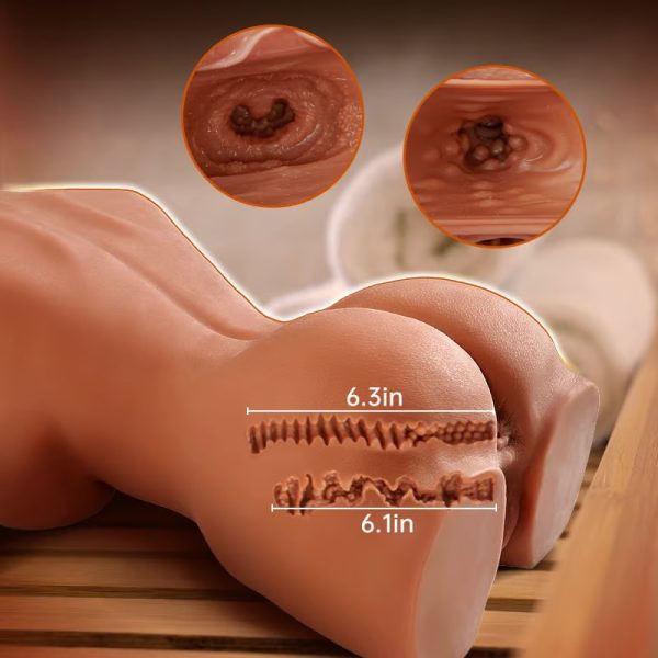 Brown Realistic Masturbator with Two Folds Filled Particles and Ribs Textured Tunnels Vivid Skin £170.00 Original price was: £170.00.£85.24