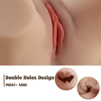 Ultra Realistic Male Masturbator Sex Doll with Full Breasts Delicate Nipples Two Textured Channels