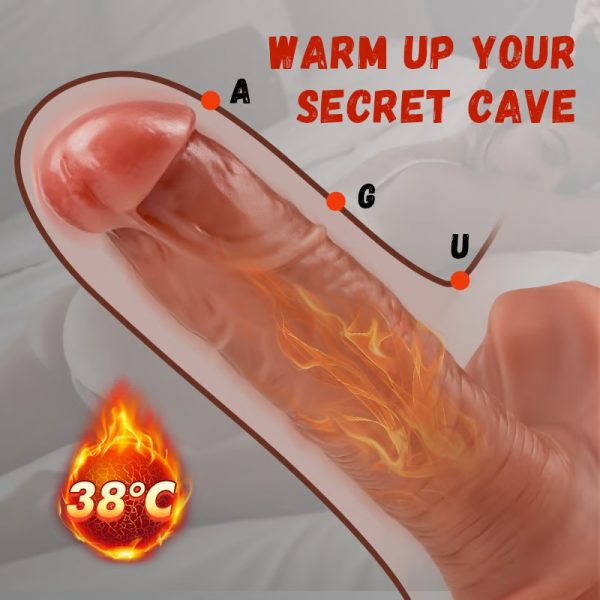 KINKLOVE Multifunctional Anal Dildo with Heating Thrusting Vibrating Modes 5.71in