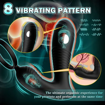 Electric Shock Wriggle 8 Vibrating Remote Penis Ring Prostate Vibrator