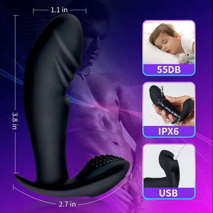 Anal Massager 10 Vibrating Bended Glans Bead Milker