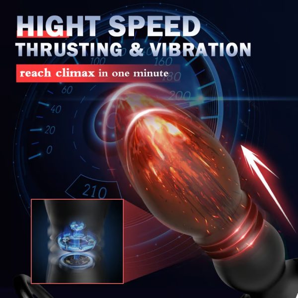 KINKLOVE Midori 2 In 1 8 Thrusting Vibrating Penis Ring Anal Sphincter Toy