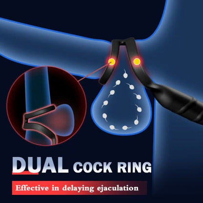 KINKLOVE Midori 2 In 1 8 Thrusting Vibrating Penis Ring Anal Sphincter Toy