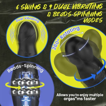 KINKLOVE Gyro 360° Rotating and Vibrating Cock Ring Anal Dildo