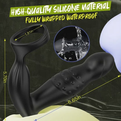 KINKLOVE Gyro 360° Rotating and Vibrating Cock Ring Anal Dildo