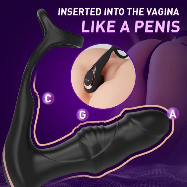 KINKLOVE Playboy 9 Wiggling Swaying Vibrating Cock Ring Anal Dildo