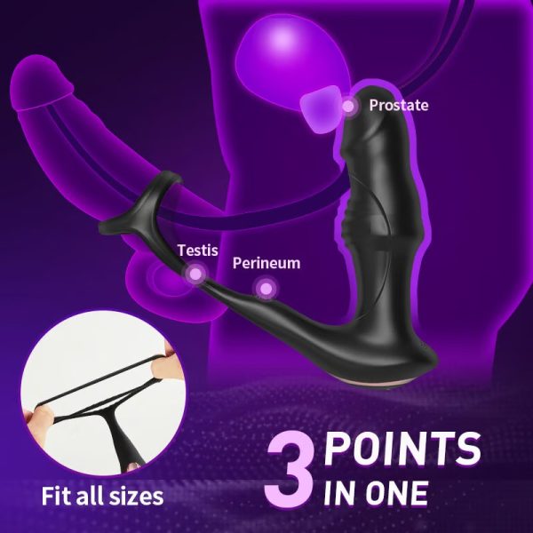 KINKLOVE Playboy 9 Wiggling Swaying Vibrating Cock Ring Anal Dildo