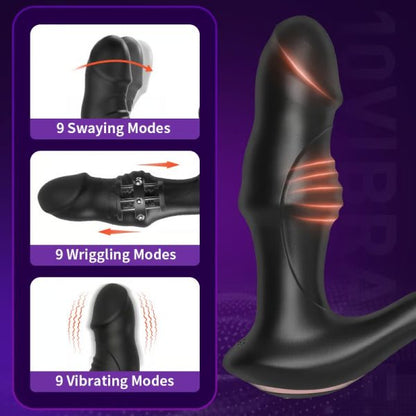 KINKLOVE Playboy 9 Wiggling Swaying Vibrating Cock Ring Anal Dildo
