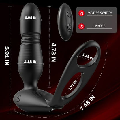 KINKLOVE Master Thrusting Vibrating Dual Ring Prostate Massager