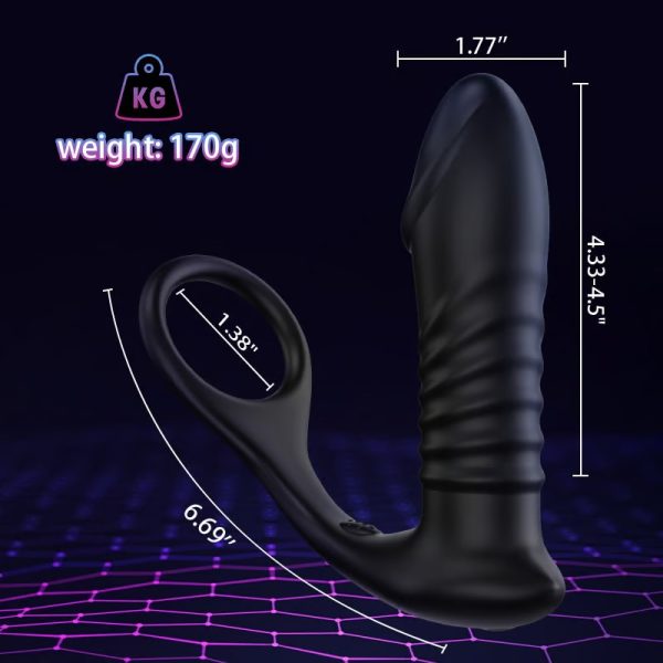 KINKLOVE Zeus 10 Vibration 3 Thrusting Penis Ring Anal Sphincter Toy