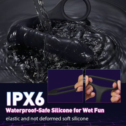 KINKLOVE Zeus 10 Vibration 3 Thrusting Penis Ring Anal Sphincter Toy