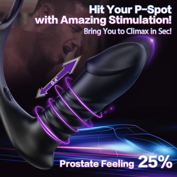 KINKLOVE Zeus 10 Vibration 3 Thrusting Penis Ring Anal Sphincter Toy