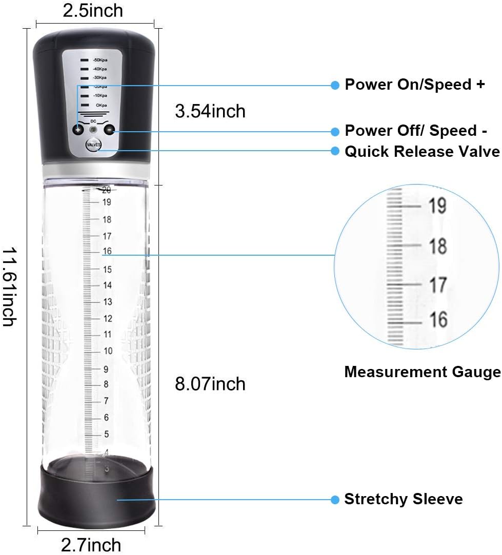 Multifunctional Vacuum Penis Pump for Enlargement and Stamina 5 Pressure Levels